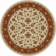 thumbnail image 1 of Radici Usa Como Area Rug 1597 Ivory Italian Bordered 5' 3" x 5' 3" Round, 1 of 2
