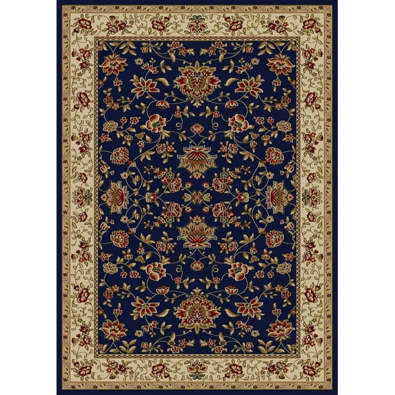 Radici Usa Como Area Rug 1597 Navy Blue Italian Bordered 9' 10" x 12' 10" Rectangle