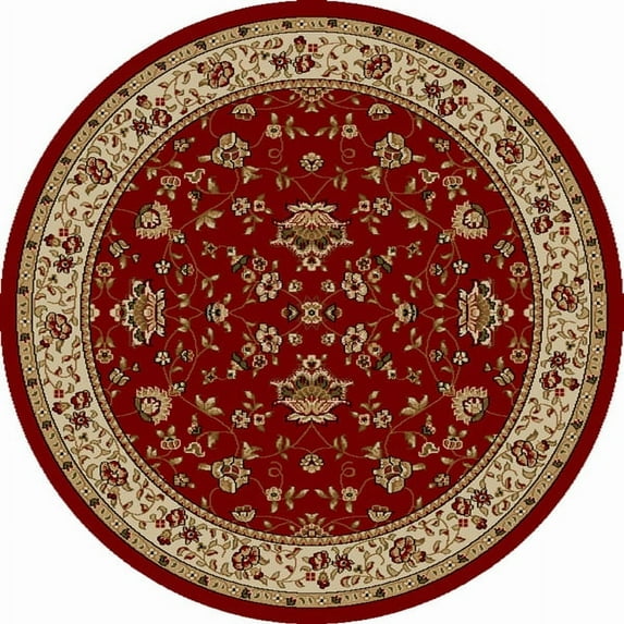 Radici Usa Como Area Rug 1597 Red Italian Bordered 5' 3" x 5' 3" Round