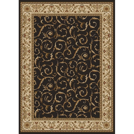 Radici Usa Como Area Rug 1599 Brown Italian Bordered 3' 3" x 4' 11" Rectangle