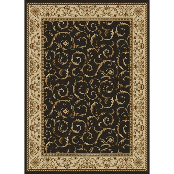 Radici Usa Como Area Rug 1599 Brown Italian Bordered 9' 10" x 12' 10" Rectangle