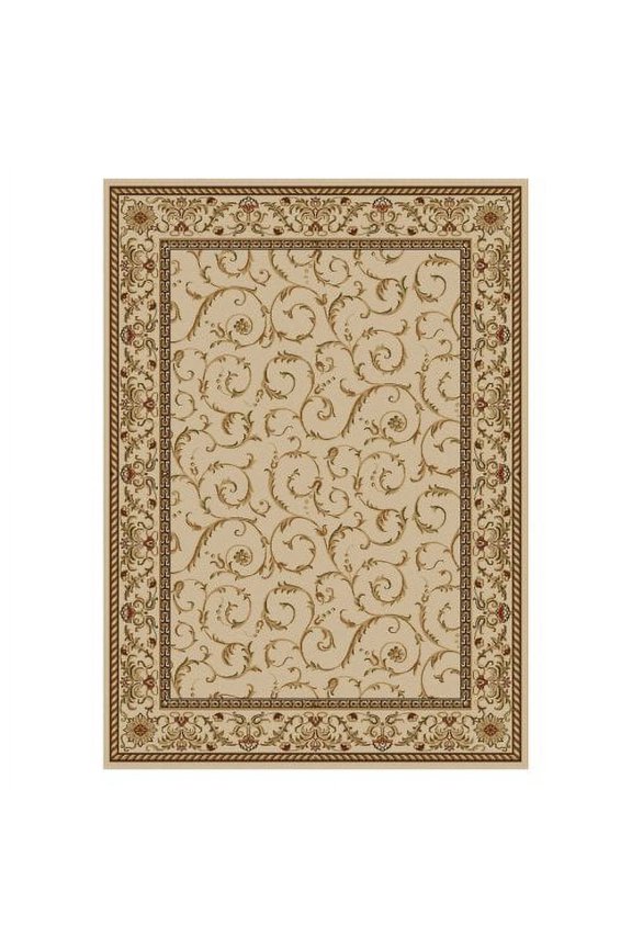 Como Area Rug 1599 Ivory Italian Bordered 2' 2" x 7' 7" Rectangle