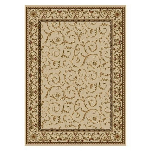 Radici Usa Como Area Rug 1599 Ivory Italian Bordered 2' 2" x 7' 7" Rectangle