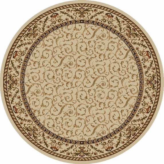 Radici Usa Como Area Rug 1599 Ivory Italian Bordered 8' x 8' Round