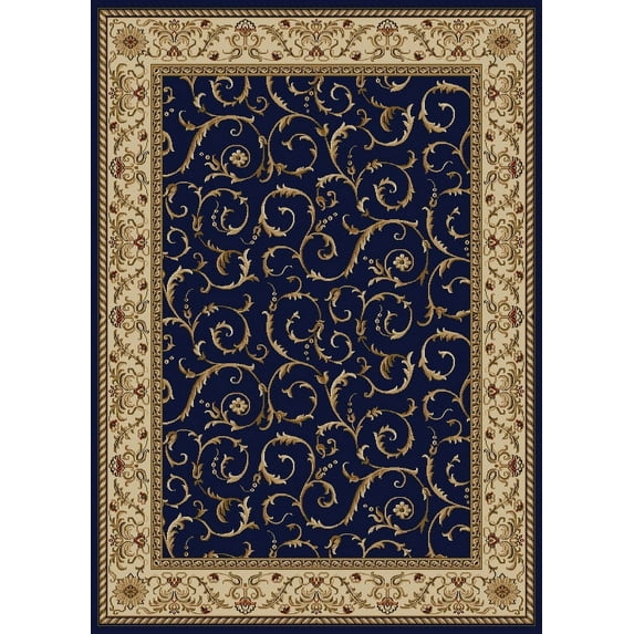 Radici Usa Como Area Rug 1599 Navy Blue Italian Bordered 3' 3" x 4' 11" Rectangle