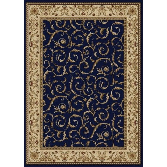 Radici Usa Como Area Rug 1599 Navy Blue Italian Bordered 7' 9" x 11' Rectangle