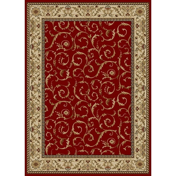 Radici Usa Como Area Rug 1599 Red Italian Bordered 3' 3" x 4' 11" Rectangle