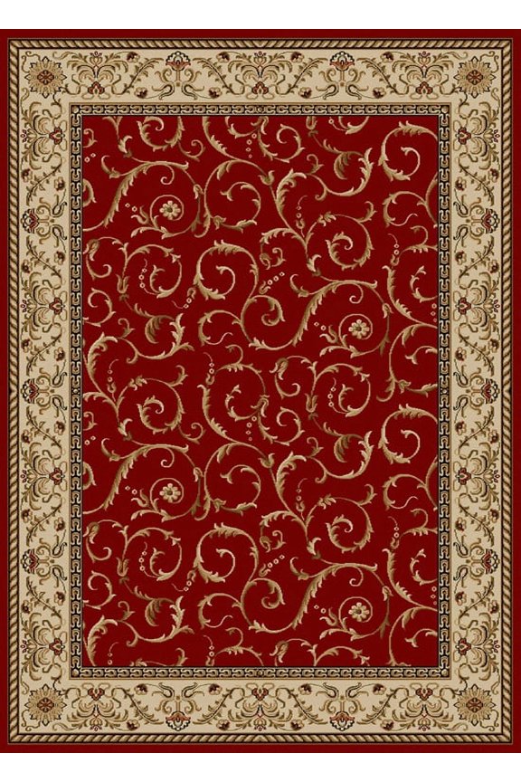 Como Area Rug 1599 Red Italian Bordered 3' 3" x 4' 11" Rectangle