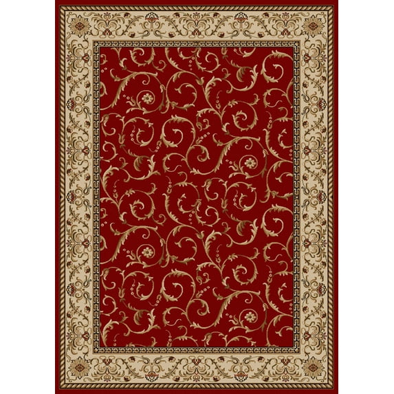 Radici Usa Como Area Rug 1599 Red Italian Bordered 9' 10" x 12' 10" Rectangle