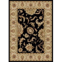 Radici Usa Como Area Rug 1621 Black Italian Bordered 5' 5" x 7' 7" Rectangle
