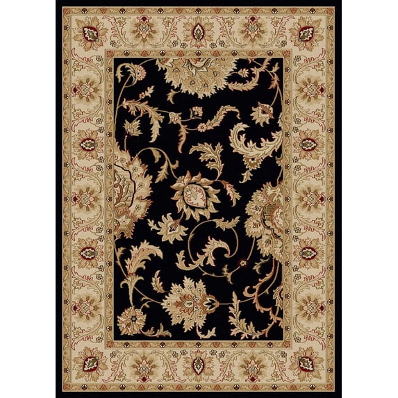 Radici Usa Como Area Rug 1621 Black Italian Bordered 7' 9" x 11' Rectangle