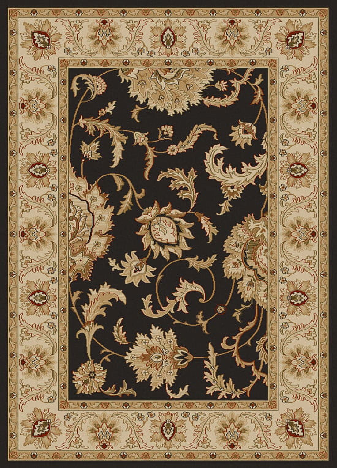 Como Traditional Brown Floral Synthetic 2x8 Runner Rug