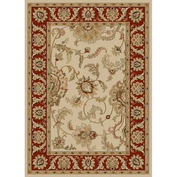 Radici Usa Como Area Rug 1621 Ivory/Brick Italian Bordered 3' 3" x 4' 11" Rectangle