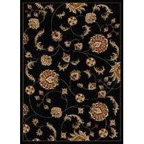 Radici Usa Como Area Rug 1835 Transitional Black Swirls Vines 3' 3" x 4' 11" Rectangle