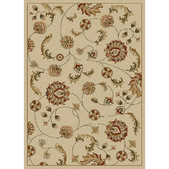 Radici USA Como 65" x 91" Rectangular Fabric Rug in Ivory