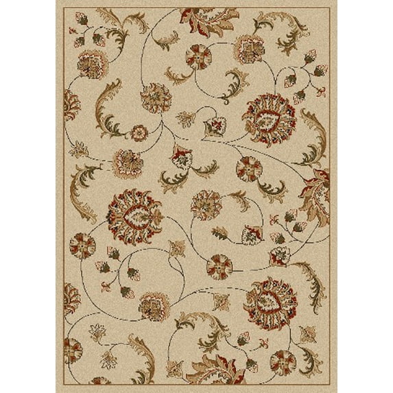 Radici Usa Como Area Rug 1835 Transitional Ivory Vines Swirls 9' 10" x 12' 10" Rectangle