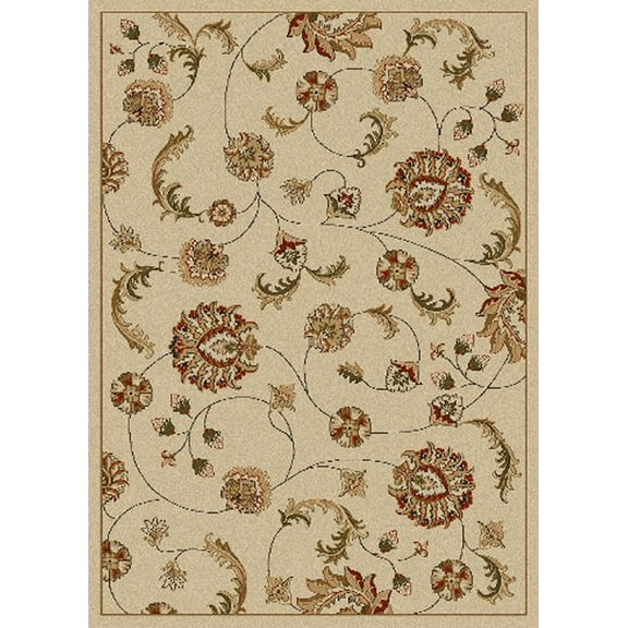 Radici Usa Como Area Rug 1835 Transitional Ivory Vines Swirls 9' 10" x 12' 10" Rectangle