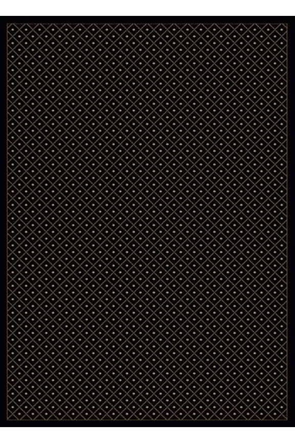 Como Area Rug 782 Traditional Black Dots Lines 2' 2" x 7' 7" Rectangle