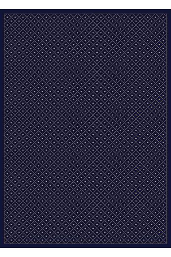 Como Area Rug 782 Traditional Blue Boxes Dots 2' 2" x 7' 7" Rectangle