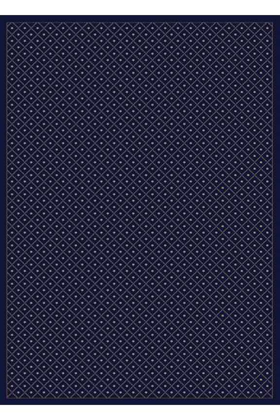 Como Area Rug 782 Traditional Blue Boxes Dots 3' 3" x 4' 11" Rectangle