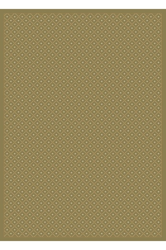Como Area Rug 782 Traditional Green Boxes Dots 2' 2" x 7' 7" Rectangle