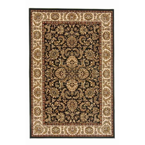 Radici Usa Noble Area Rug 1305 Black Bordered Persian 5' 5" x 8' 3" Rectangle