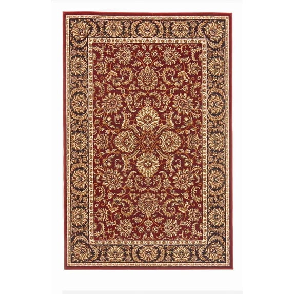 Radici Usa Noble Area Rug 1305 Burgundy Bordered Persian 5' 5" x 8' 3" Rectangle