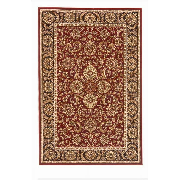 Radici Usa Noble Area Rug 1305 Burgundy Bordered Persian 5' 5" x 8' 3" Rectangle
