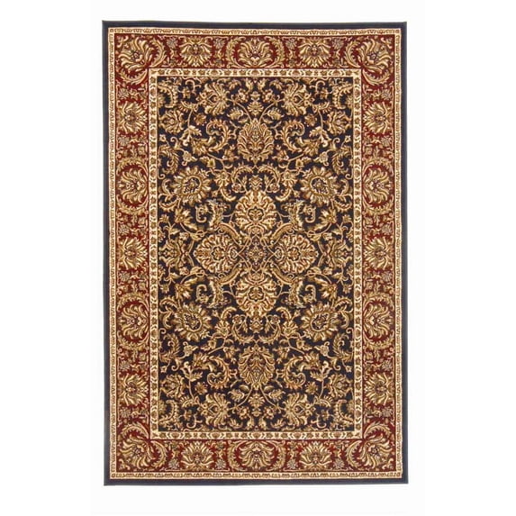 Radici Usa Noble Area Rug 1305 Navy Blue Bordered Persian 3' 3" x 5' 4" Rectangle
