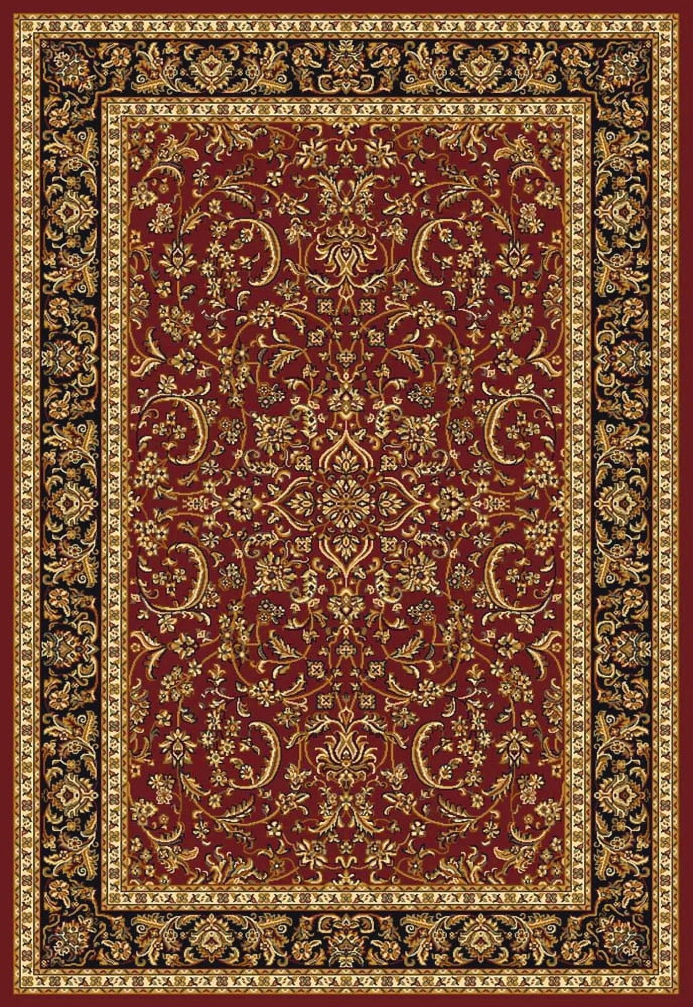 Elegant Burgundy Reversible Synthetic Area Rug 65" x 99"