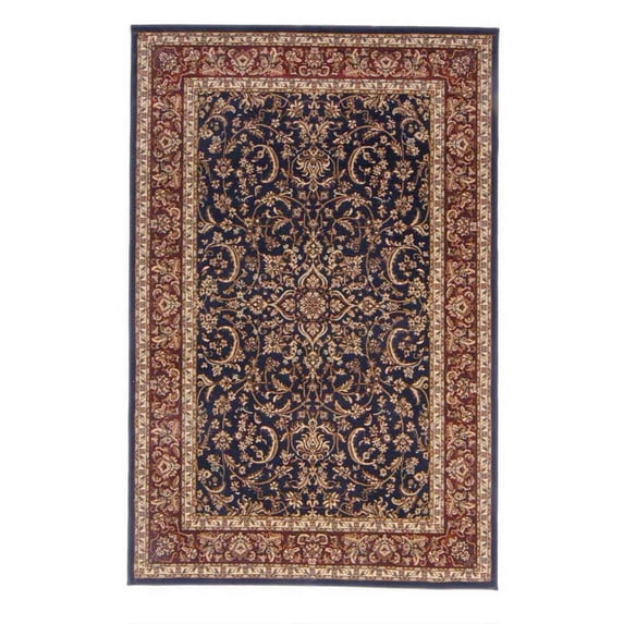 Radici Usa Noble Area Rug 1318 Navy Blue Bordered Medallion 7' 9" x 9' 6" Rectangle
