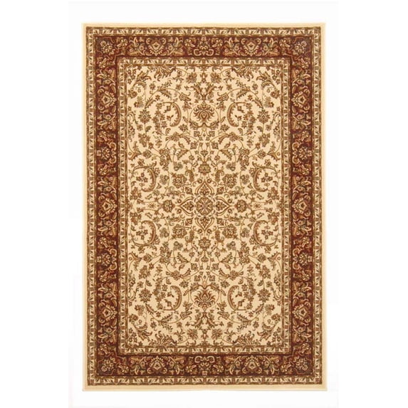 Radici Usa Noble Area Rug 1318 Traditional Ivory Bordered Medallion 5' 3" x 5' 3" Round