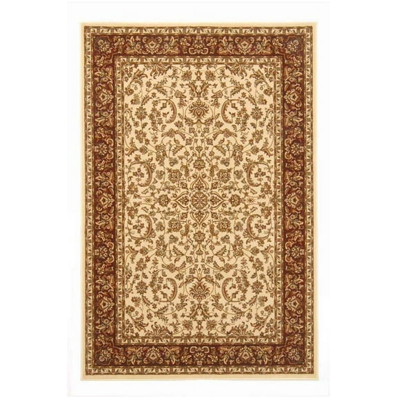 Radici Usa Noble Area Rug 1318 Traditional Ivory Bordered Medallion 5' 3" x 5' 3" Round