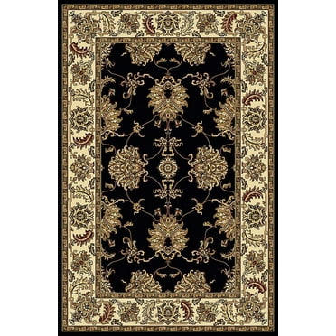 Radici Usa Noble Area Rug 1330 Black European Bordered 2' 2" x 8' Rectangle