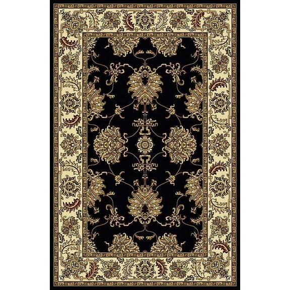 Radici Usa Noble Area Rug 1330 Black European Bordered 2' 2" x 8' Rectangle