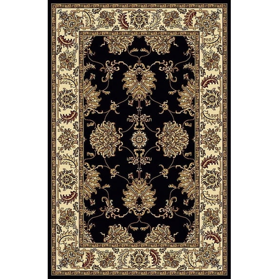 Radici Usa Noble Area Rug 1330 Black European Bordered 7' 9" x 9' 6" Rectangle