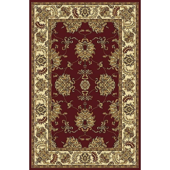 Radici Usa Noble Area Rug 1330 Burgundy European Bordered 5' 5" x 8' 3" Rectangle