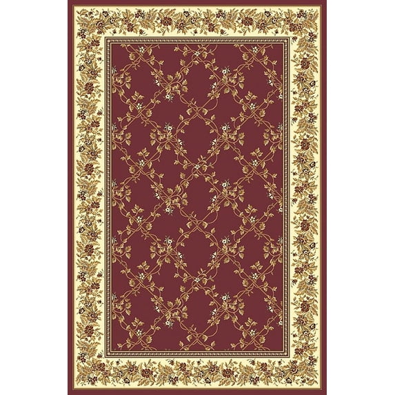 Radici Usa Noble Area Rug 1427 Burgundy Floral Country 5' 5" x 8' 3" Rectangle