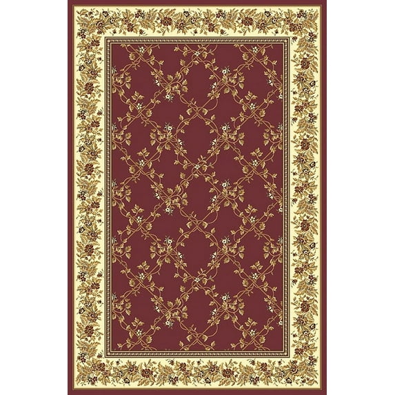Radici Usa Noble Area Rug 1427 Burgundy Floral Country 9' 10" x 12' 10" Rectangle