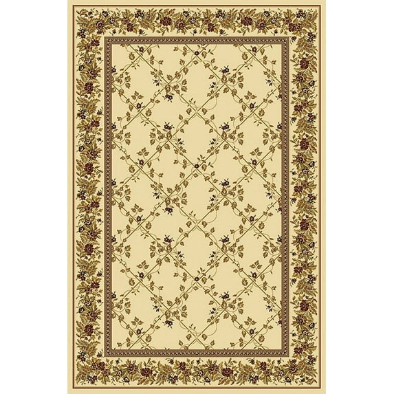 Radici Usa Noble Area Rug 1427 Ivory Floral Country 2' 2" x 8' Rectangle
