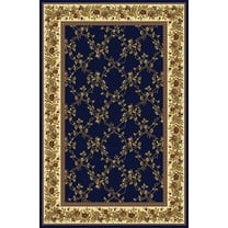 Radici Usa Noble Area Rug 1427 Navy Blue Floral Country 7' 9" x 11' 6" Rectangle