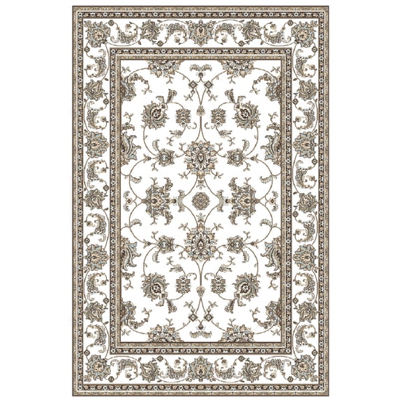 Radici Usa Pisa Area Rug 1780 Bone Bordered Vines 2' 2" x 7' 7" Rectangle