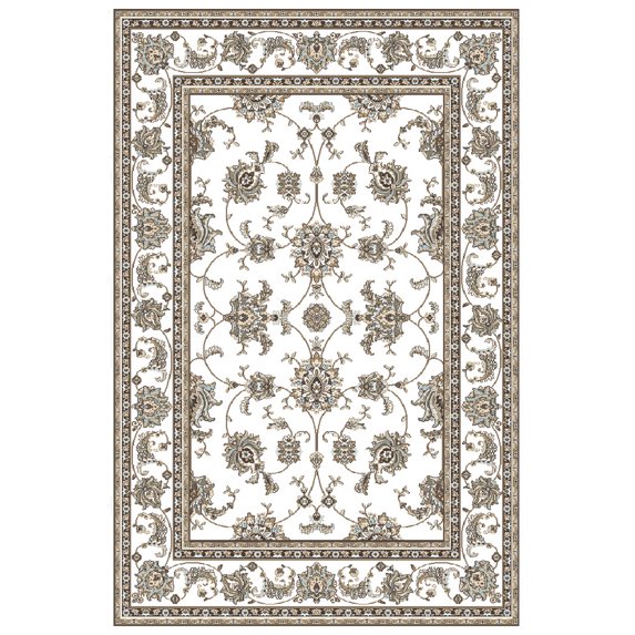 Radici Usa Pisa Area Rug 1780 Bone Bordered Vines 7' 10 x 7' 10" Round