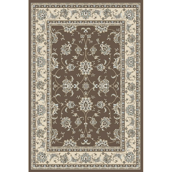 Radici Usa Pisa Area Rug 1780 Brown Bordered Vines 2' 2" x 7' 7" Rectangle