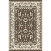 Radici Usa Pisa Area Rug 1780 Brown Bordered Vines 5' 3" x 5' 3" Round