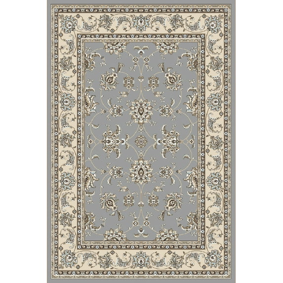 Radici Usa Pisa Area Rug 1780 Grey Bordered Vines 3' 3" x 4' 11" Rectangle