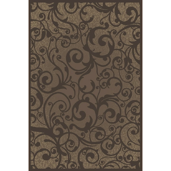 Radici Usa Pisa Area Rug 1845 Brown Swirls Curls 5' 3" x 7' 3" Rectangle