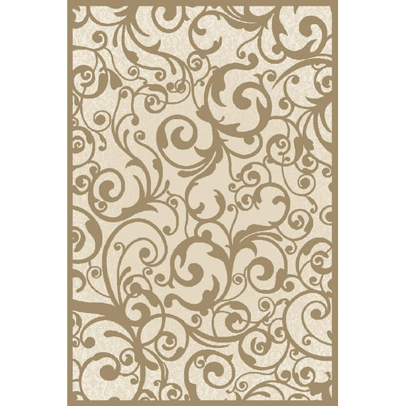 Radici Usa Pisa Area Rug 1845 Ivory Swirls Curls 3' 3" x 4' 11" Rectangle