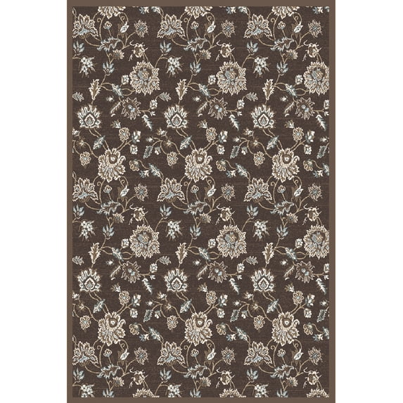 Radici Usa Pisa Area Rug 3475 Brown Vines Leaves 5' 3" x 5' 3" Round