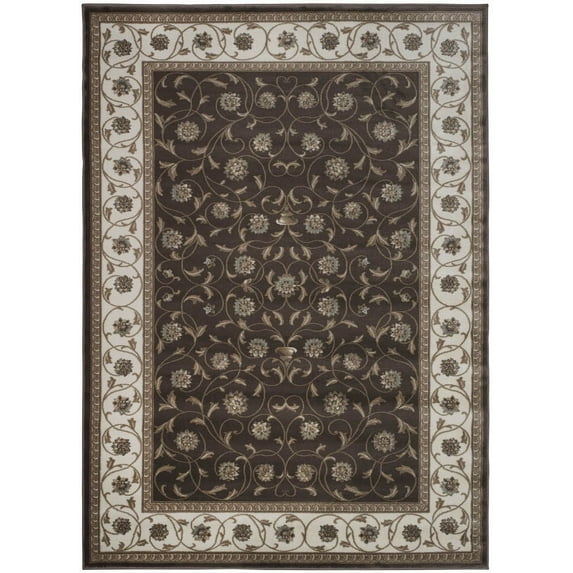 Radici Usa Pisa Area Rug 3743 Traditional Brown Petals Rings Floor Decor Abstract Carpet